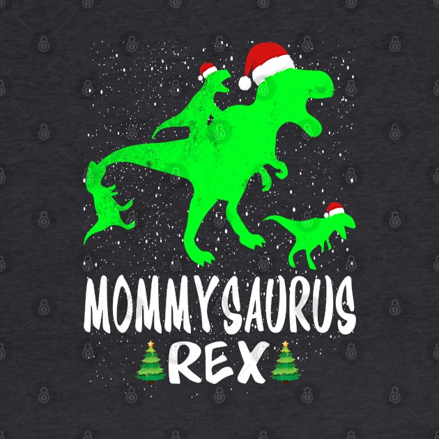 Mommy T Rex Matching Family Christmas Dinosaur Shirt by intelus